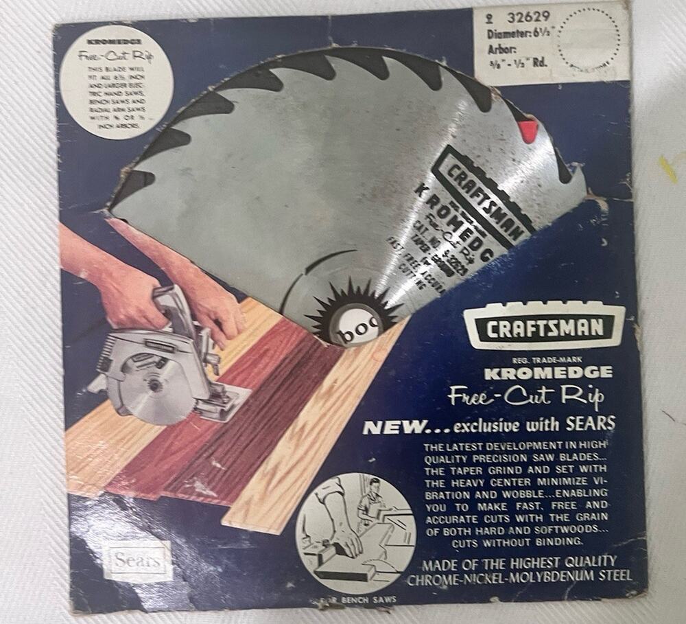 Vintage Sears Craftsman Kromedge 6½-inch "Free-Cut Rip" circular saw blade